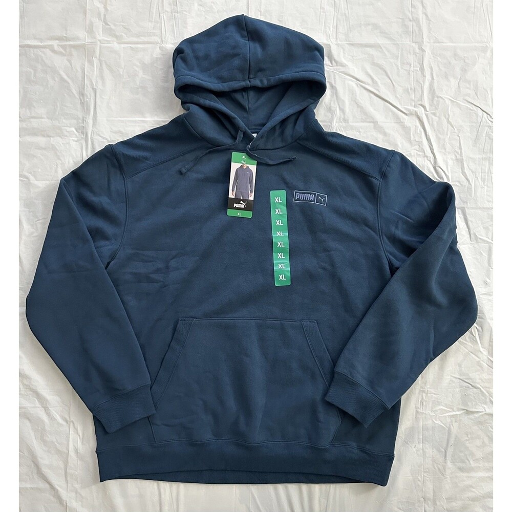 PUMA Men's Fleece Hoodie , Blue Size XL